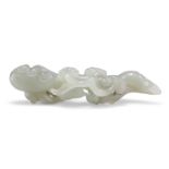 A CHINESE JADE CARVING OF SCROLLING LINGZHI FUNGUS