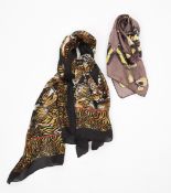 GUCCI - TWO SILK SCARVES
