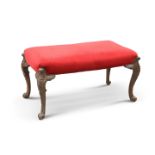 A GEORGIAN-STYLE MAHOGANY AND UPHOLSTERED STOOL