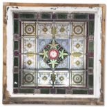 AN ARTS AND CRAFTS LEADED AND STAINED GLASS WINDOW