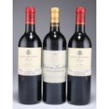 THREE BOTTLES OF FRENCH RED WINE