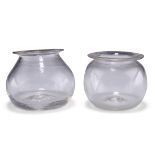 TWO 19TH CENTURY GLASS BLOODLETTING OR CUPPING CUPS