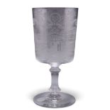 A BACCARAT COMMEMORATIVE GLASS GOBLET