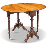 A VICTORIAN MAHOGANY SMALL SUTHERLAND TABLE