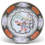 AN 18TH CENTURY CHINESE FAMILLE ROSE PLATE