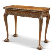 A CHIPPENDALE REVIVAL MAHOGANY CARD TABLE, LATE 19TH CENTURY