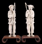 A PAIR OF CHINESE IVORY FIGURES, LATE 19TH CENTURY