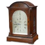 A VICTORIAN OAK TRIPLE-FUSEE BRACKET CLOCK