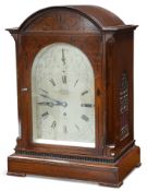 A VICTORIAN OAK TRIPLE-FUSEE BRACKET CLOCK