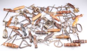 A LARGE COLLECTION OF ANTIQUE AND LATER CORKSCREWS