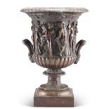 AFTER THE ANTIQUE, A FRENCH 19TH CENTURY BRONZE MODEL OF THE BORGHESE VASE