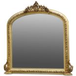 A VICTORIAN-STYLE GILT-COMPOSITION OVERMANTEL MIRROR