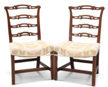 A PAIR OF GEORGE III-STYLE MAHOGANY LADDER-BACK CHAIRS