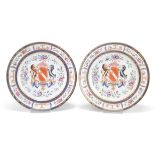 A PAIR OF SAMSON ARMORIAL PLATES, LATE 19TH CENTURY