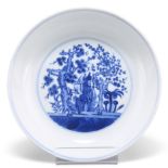 A CHINESE BLUE AND WHITE 'THREE FRIENDS OF WINTER' DISH