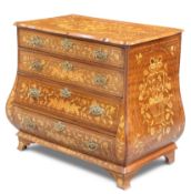A DUTCH FLORAL MARQUETRY COMMODE, 19TH CENTURY