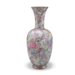 A CHINESE FAMILLE ROSE MILLEFLEUR VASE