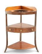 A GEORGE III MAHOGANY CORNER WASH STAND