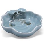 A CHINESE BLUE-GLAZED BRUSH WASHER