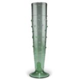 A TALL GREEN GLASS VASE, CIRCA 1870