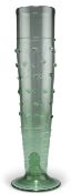 A TALL GREEN GLASS VASE, CIRCA 1870