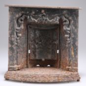 A VICTORIAN CAST IRON MINIATURE FIRE PLACE