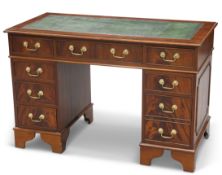 J. SYDNEY SMITH, A GEORGIAN-STYLE LEATHER-INSET MAHOGANY PEDESTAL DESK