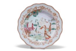 A CHINESE EXPORT 'JUDGEMENT OF PARIS' PLATE, MID-18TH CENTURY