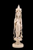 A 19TH CENTURY CHINESE IVORY FIGURE OF GUANYIN