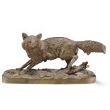 AFTER PIERRE-JULES MÊNE (1810-1879), A CAST METAL MODEL OF A FOX