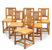 ROBERT THOMPSON OF KILBURN, A SET OF SIX MOUSEMAN OAK DINING CHAIRS