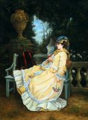 LADY SEATED IN A GARDEN