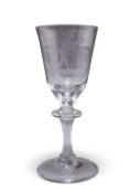 AN ETCHED WINE GLASS, CIRCA 1775