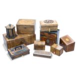 A COLLECTION OF VICTORIAN WORK BOXES AND OTHER BOXES