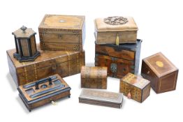 A COLLECTION OF VICTORIAN WORK BOXES AND OTHER BOXES