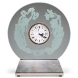 AN ART DECO-STYLE 'HERA AND ECHO' ILLUMINATED MANTLE CLOCK