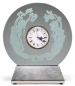 AN ART DECO-STYLE 'HERA AND ECHO' ILLUMINATED MANTLE CLOCK