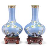 A PAIR OF CHINESE CLOISONNÉ BOTTLE VASES