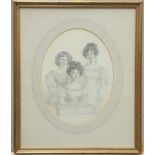 R*** NICHOLS, PORTRAIT OF THREE GIRLS