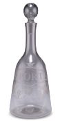 A GLASS PORT DECANTER, CIRCA 1880