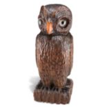 A BLACK FOREST LARGE OWL NEWEL POST FINIAL