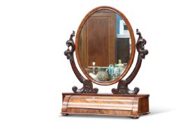 A VICTORIAN MAHOGANY TOILET MIRROR