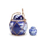 A CHINESE BLUE AND WHITE GINGER JAR AND COVER, AND ANOTHER