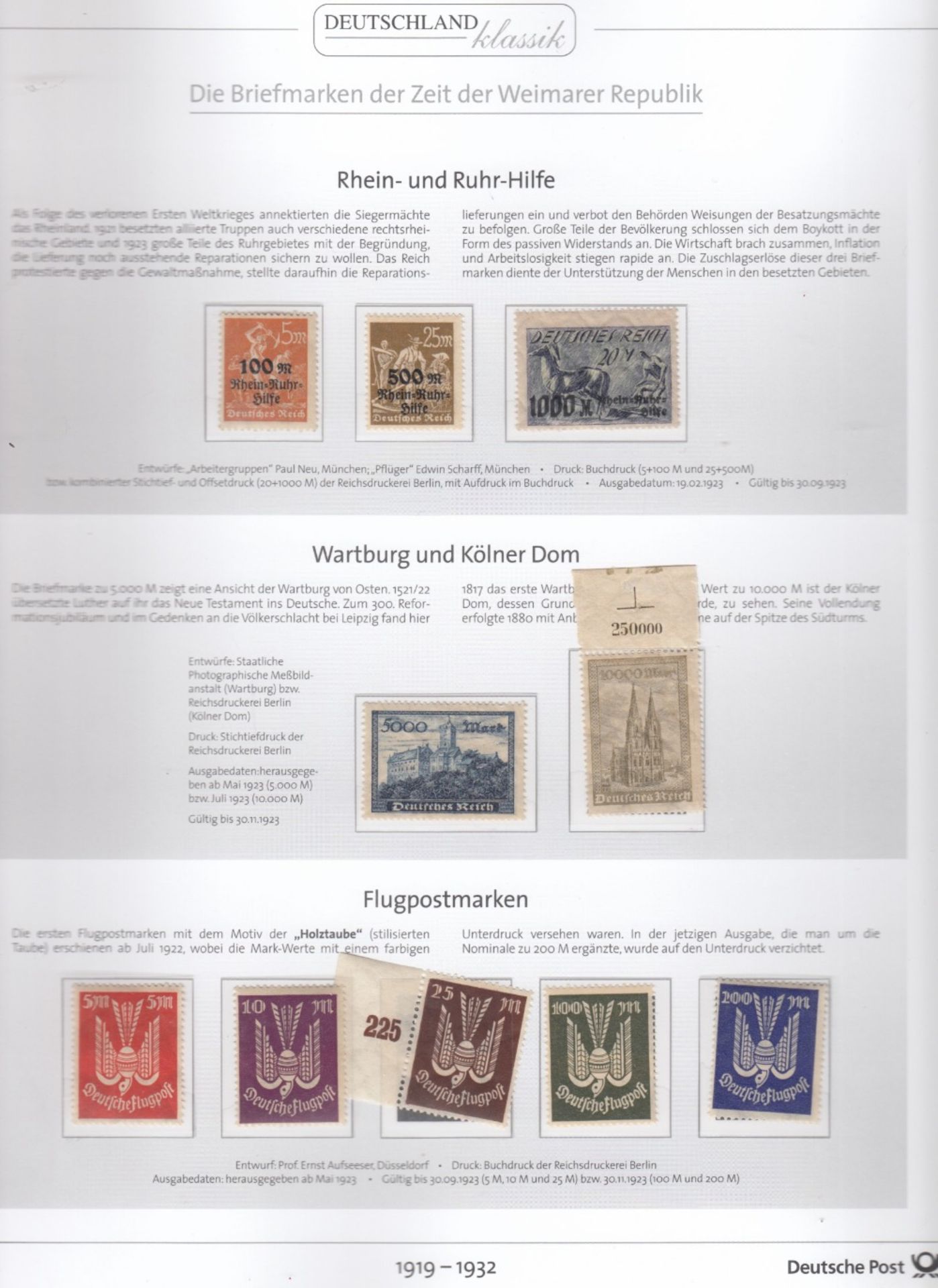 DEUTSCHES REICH WEIMARER REPUBLIK 1919-1932 ALBUM