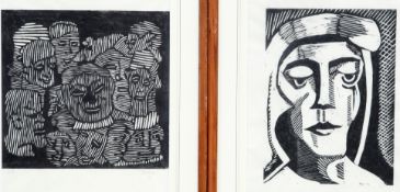 TWO GERMAN EXPRESSIONIST WOODCUT PRINTS