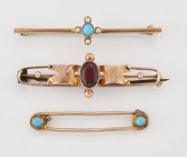 THREE VICTORIAN BAR BROOCHES