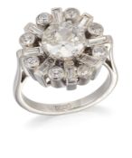 A DIAMOND CLUSTER RING