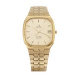 A GENT'S OMEGA GOLD PLATED BRACELET WATCH