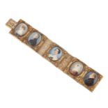 A 19TH CENTURY PORTRAIT MINIATURE BRACELET