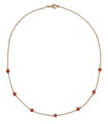 A CORAL BEAD NECKLACE